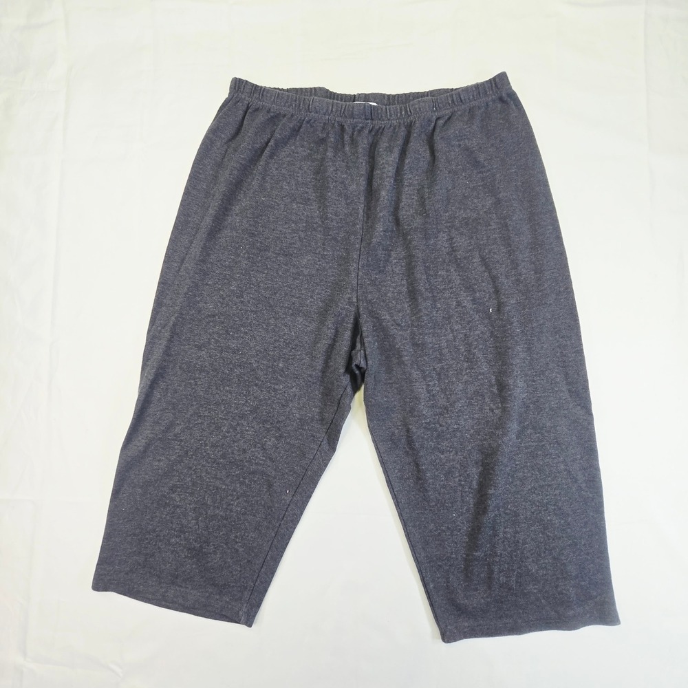 L.C. Fashions Womens 3X Capri Leggings Gray Heathered Knit Plus Size